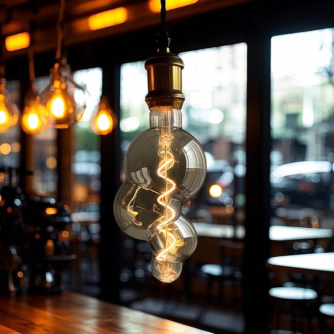 40 Watt Decorative Vintage LED Light Bulbs, Special Electroplated Bubble 4W LED Filament Edison Bulb,2700K Oversized Warm Lights,Dimmable E26 Lamp Base,1-Pack