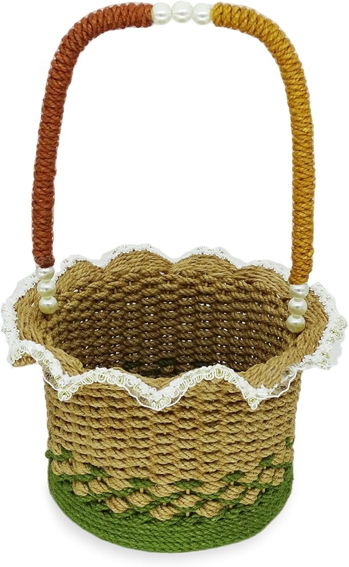 Zenpeace Wicker Basket, Suitable For Hand-Woven Basket In Bedrooms, Kitchens, Bathrooms and Living Rooms, for Organizing and Decorating Projects, Storage Clothes and Various Items vases