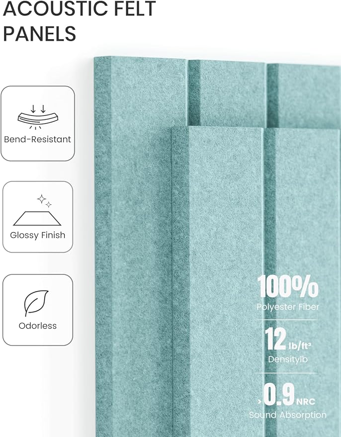 Large Felt Bulletin Board 48" x 36" Cork Board Alternative-12 Pack with 70 Safe Removable Adhesive Tabs, Cork Boards for Walls Felt Board for Home Office Classroom Pin Board-Teal Blue