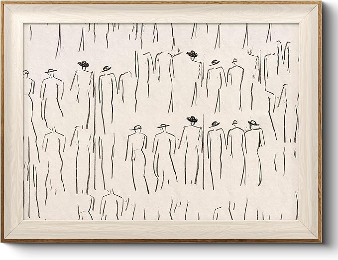 VIYYIEA Framed Wall Art for Living Room, Sketch Canvas Prints, Minimalist Home Decor, Abstract Painting Picture, Bathroom Wall Decor Gifts for Friends or Family - 16L x 12W