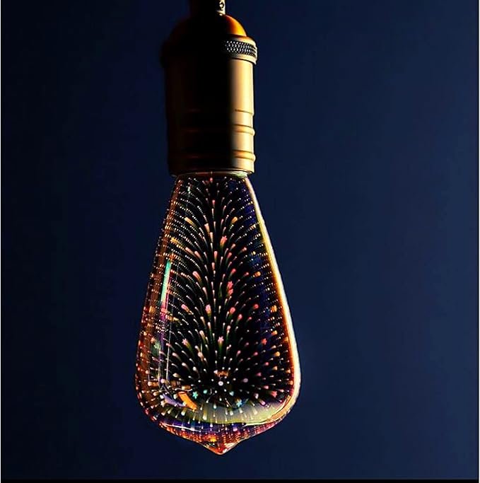Feit Electric Infinity 3D Fireworks LED Light Bulb, ST19 LED Bulb, ST19/PRISM/LED,1 Count (Pack of 1), Multicolor