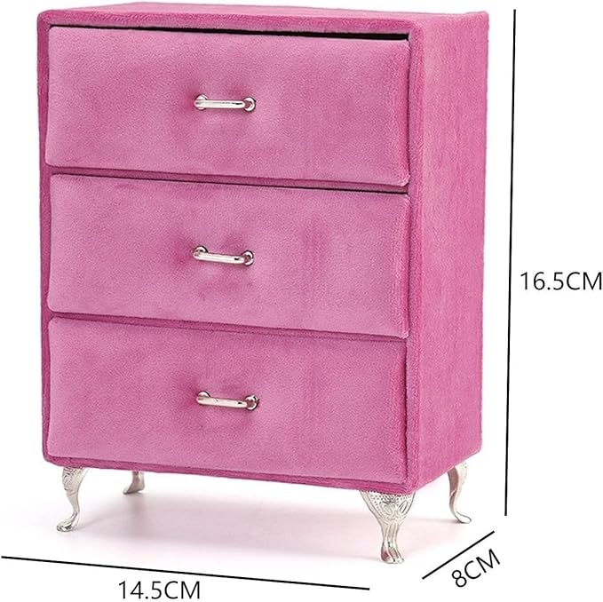 Makeup Organizer Miniature Furniture Shaped Gray Jewelry Organizer Earrings Necklace Ring Organizer Jewelry Makeup Mirror Ring Organizer Storage Box (Color : Pink, Size : D)