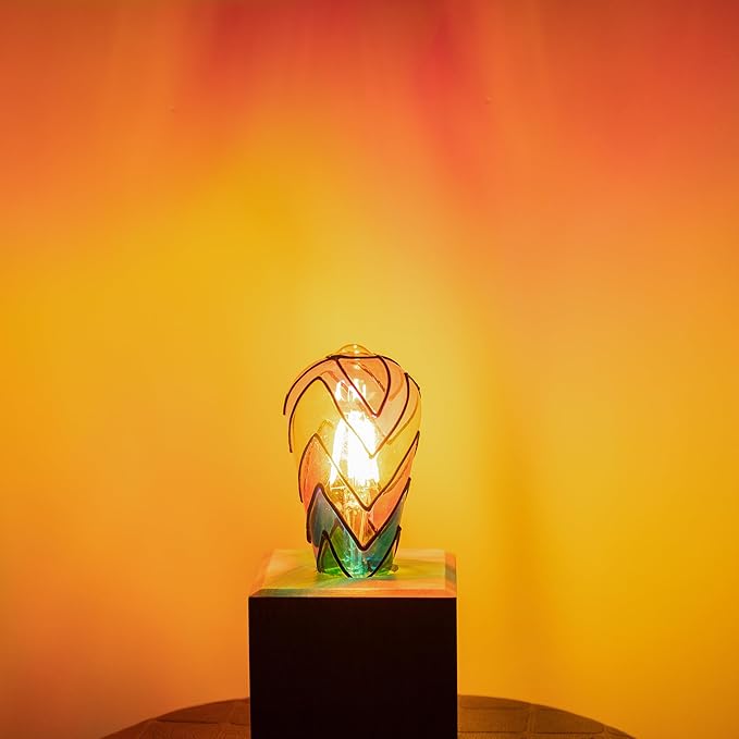 Stained Glass Light Bulb - Rainbow Painted Mosaic Bulb, 4W 120V, Multi-Colored Indoor, Fun Romantic and Unique Decorative Lighting