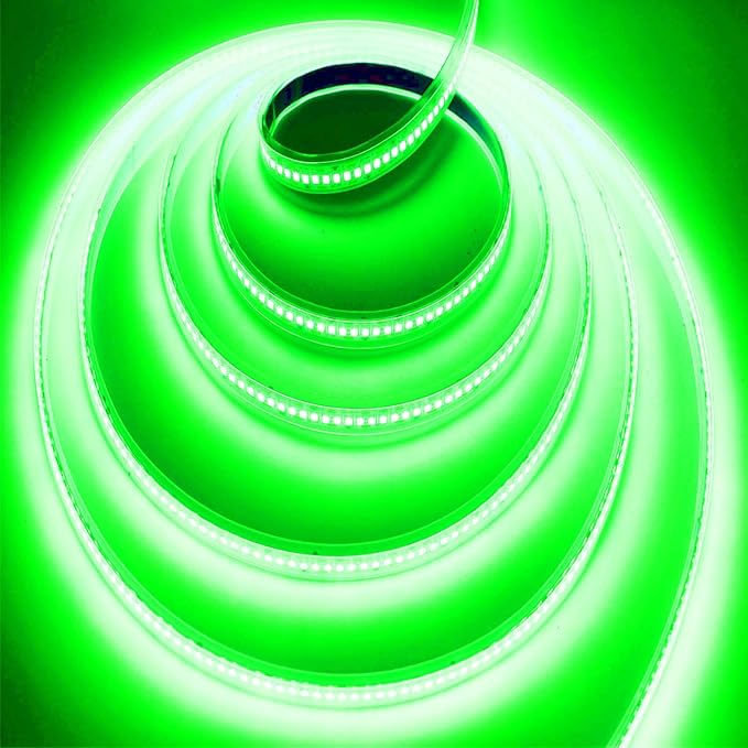 SUYOOULIN LED Strip Lights, SMD 2835 LED Strip, DC12V 1200LEDs 16.4Ft 26000LM High Density LED Light Strips Tube Waterproof IP67, 3 Times Brightness Than SMD3528 LED Strip, Green