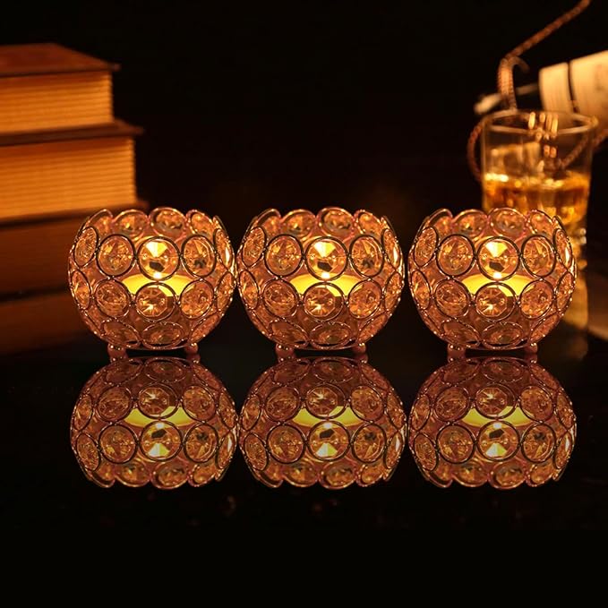 8PCS Gold Votive Candle Holders for Table Tenterpiece,Crystal Bowl Tealight Holder for Wedding Valentines Day Party Easter Gift