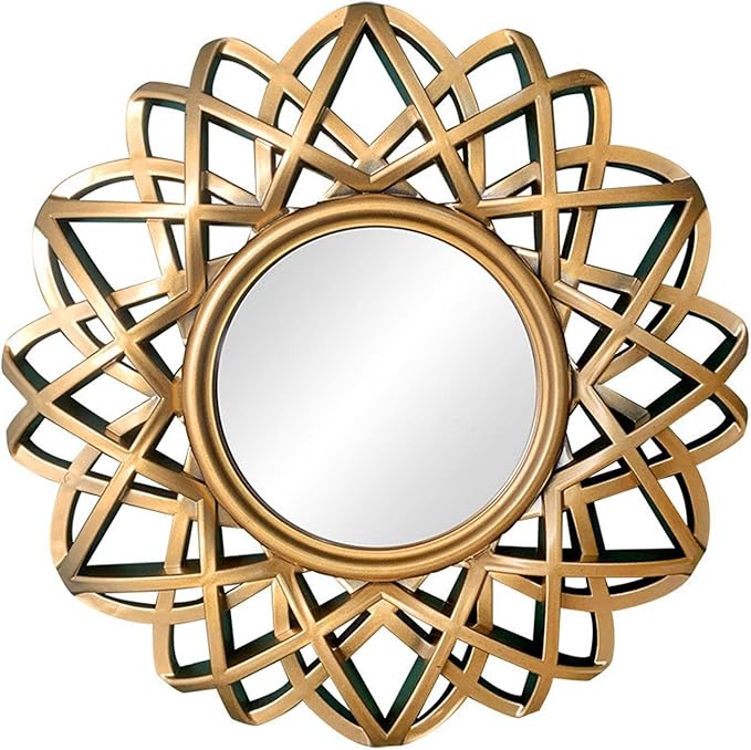 Nordic Wall Hanging Mirror Round Mirror for Living Room Bedroom Decoration, Aureate