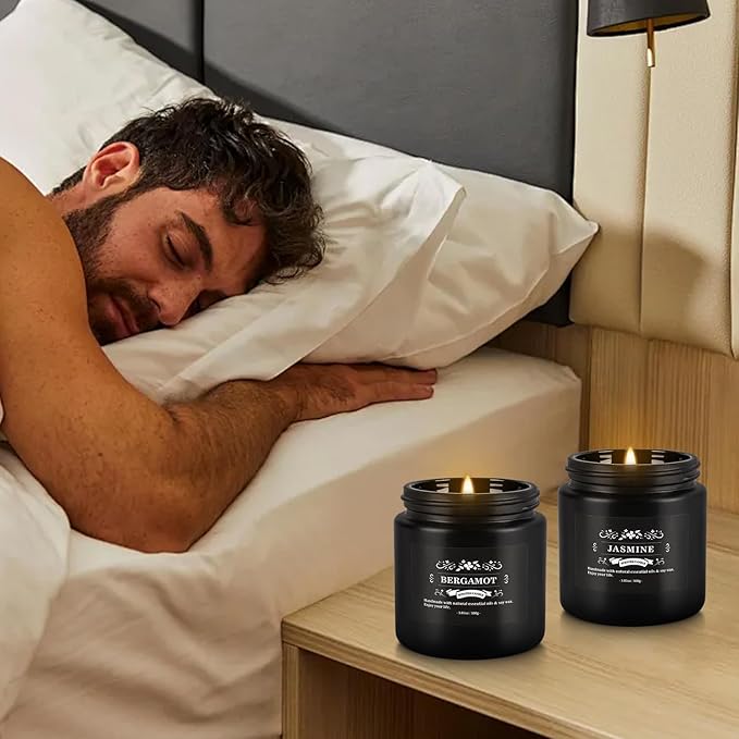 YOROXRG Scented Candles Gifts Set 12 Pack Soy Wax Travel Tin Jar Candles for Home 3.05 OZ for Mom for Christmas, Birthday, Thanksgiving, Mother's Day(Black)