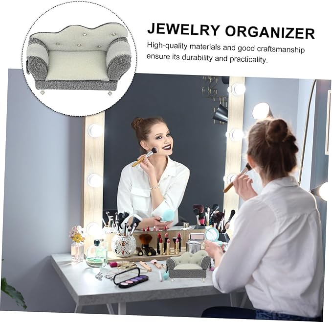 Hemobllo 1pc Sofa Shape Jewelry Box Organizer for Earrings and Necklaces Unique Desktop Ornament for Stylish Storage for and Special Occasions