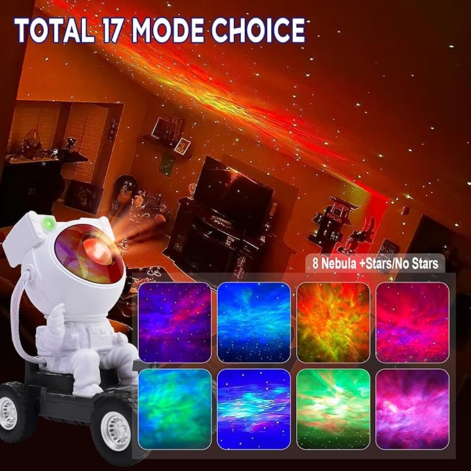 Astronaut Space Man Buddy Projector, 360° Star Projector Galaxy Nebula Light Sky LED Night Light Space Starlight Spaceman Lamp Gift for Kids Adults Bedroom Ceiling Room Decor