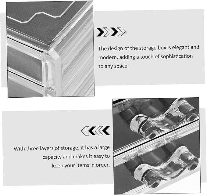 Beaupretty Acrylic Nail Art Storage Box Drawer Makeup Organizer Tiered Manicure Accessory Container for Salon Use Nail Decoration Holder