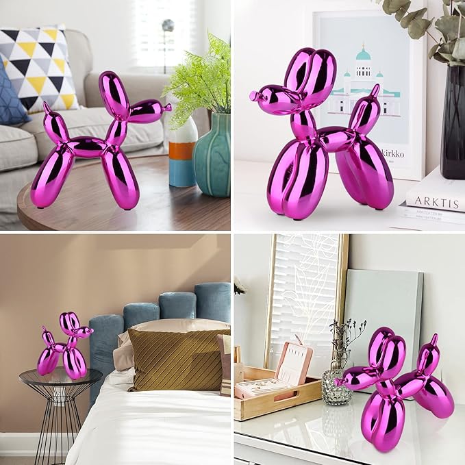 Red Balloon Dog Decor,Balloon Animal Decors, Room Shelf Decor Preppy,Cute Statue Home Decors, Bedroom Modern Sculpture Desk,Office Gold Decorations Small Figurines
