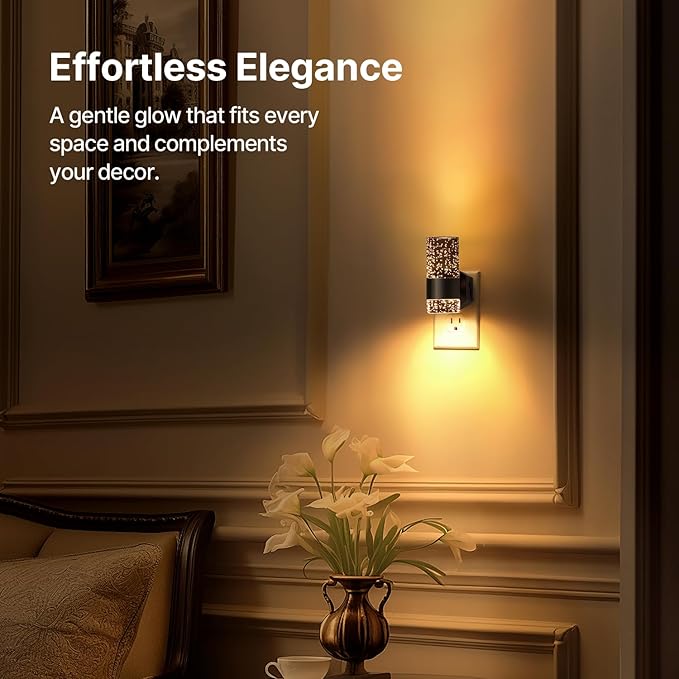 LED Dimmable Night Lights Plug into Wall, 2-Pack Bright Plug in Nightlight, Dusk-to-Dawn, Adjustable Brightness 0-100LM, Auto-On/Off Home Decor for Bedroom, Bathroom, Hallway, Kitchen, 3000K
