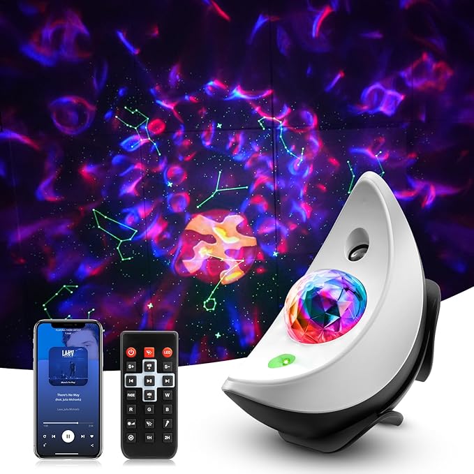 Star Projector, Galaxy Projector for Bedroom, Night Sky Projector Built-In Bluetooth Speaker, LED Light Projector with Timer & Remote Control for Bedroom Decor, Home Theater, Ceiling, Kids Room, Party