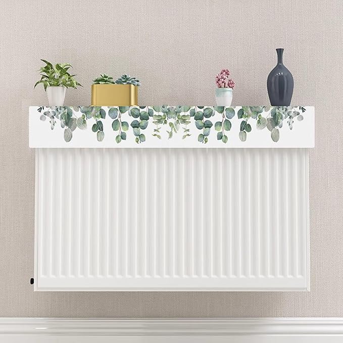 Radiator Shelf Top Bracket Cover Small Floating Organizer Rack for Home Living Room Bedroom Hallway, No Drill Shelf (White, 19.6 in)