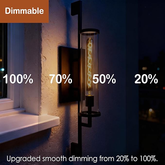 40 Watt Decorative Vintage LED Light Bulbs, T32 Electroplated Bubble 4W LED Filament Edison Bulb,2700K Oversized Warm Lights,Dimmable E26 Lamp Base,1-Pack