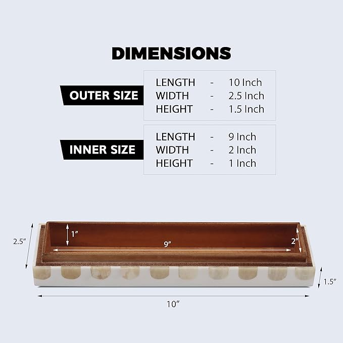 Handicrafts Home Decorative Remote Holder Box 10x2.5 – Slim Organizer Box with Lid for TV Remotes, Coffee Table Décor, Modern Shelf Box, Boho Home Décor Accent, Black and White Decorative Storage Box
