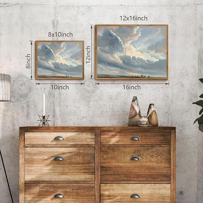 OIQArtOIQ Vintage Landscape Canvas Wall Art Framed Natural Scenery Painting Artwork Prints France Country Wilderness Farmhouse Decor Pictures Kitchen Bedroom Living Room Bathroom