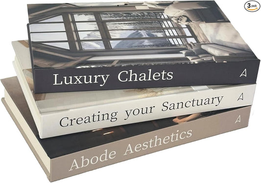 Array & Arrow Fake Decorative Books for Home Decor - Set of 3 Hardcover Faux Books for Storage, Modern, Stylish, and Minimalist Coffee Table Decor, Keepsake, Hidden Storage with Magnetic Closure