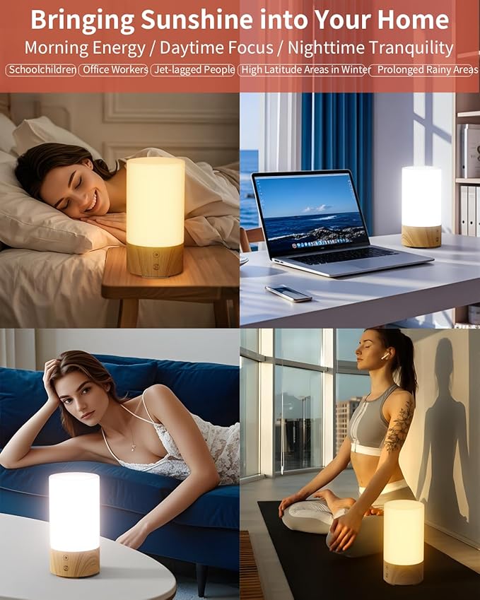 10000 Lux Light Therapy Lamp, UV-Free Sun Lamp with Remote Control, 3 Color Temperatures, 4 Brightness & Timer, Natural Daylight Sunlight for Home, Office