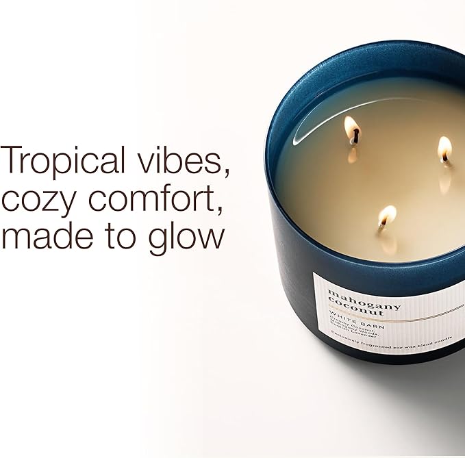Bath & Body Works 3-Wick Candle, Mahogany Coconut Candle, Strong Throw, Long-Lasting Burn Up to 45 Hours, Exclusively Fragranced Soy Wax Blend, 14.5 oz - 1 Pack
