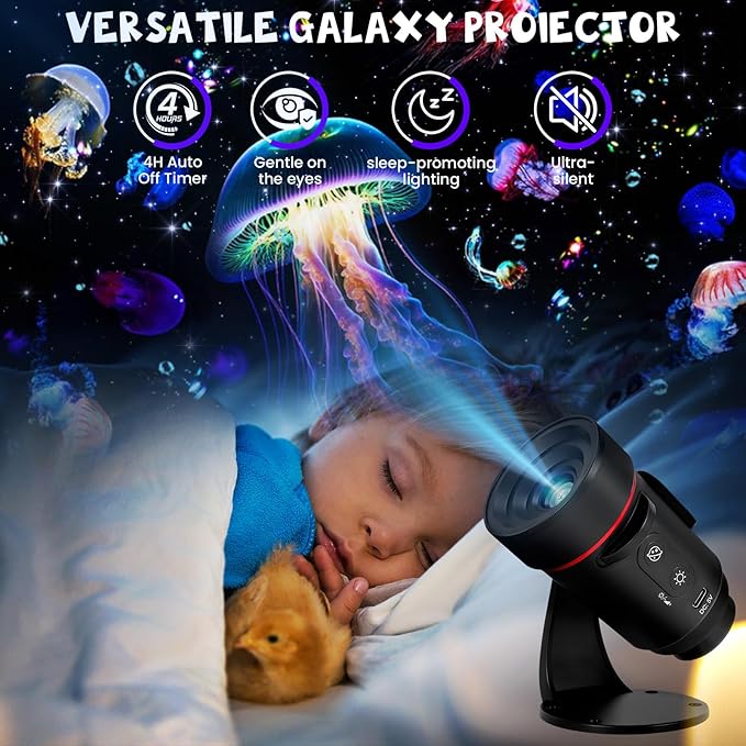 Galaxy Projector, 2-in-1 Planetarium Star Projector with 7 HD Slides Wall Lamp, LED Sconces Night Light Starry Sky Space Solar System Projector Nebula for Kids Bedroom Sleeping Hallway Ceiling Decor