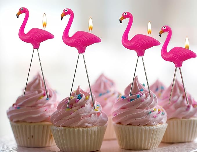 Streamline Imagined Decorative Birthday Candles - Flamingo (4 Candle Pack)