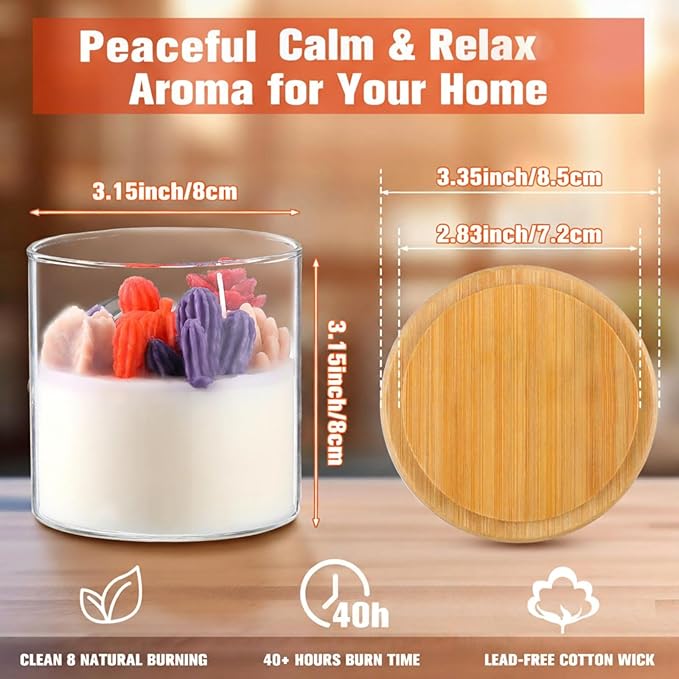 Tondiamo Fall Pumpkin Candle Gift, Thanksgiving 3.15 Inch Scented Decorative Pumpkin Succulent Cactus Terrarium for Autumn Halloween Party Favors Home Decoration Gifts