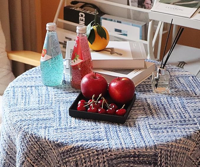 Small Square Tray (5.9 inch) 3 Pack, Durable Black Tray for Desserts & Organization, Lightweight for Coffee, Drinks, Party, Seasoning, Perfume and Display.