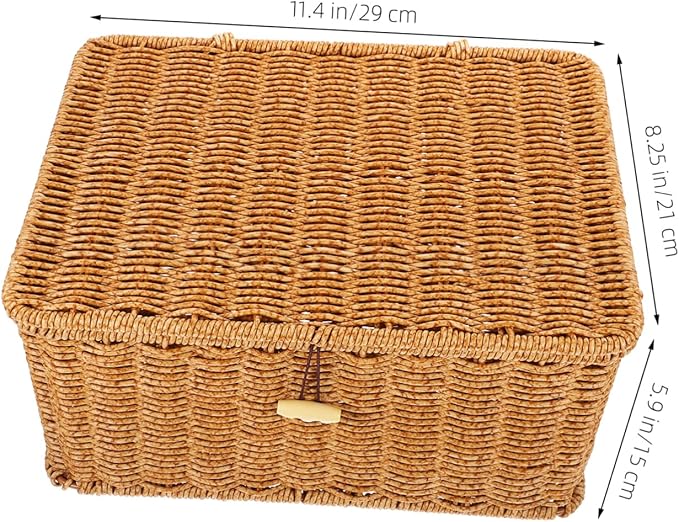 MAGICLULU Baskets for Organizing Woven Storage Bin Desktop Makeup Organizer Imitation Rattan Box