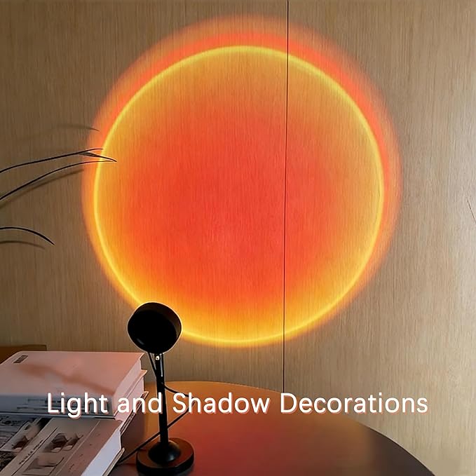 Sunset Lamp Projector,180 Degree Rotation Sun Projection Light Led Night Light Floor Lamp with USB Port,Sunset Lamps for Photography Party Bedroom Decor。
