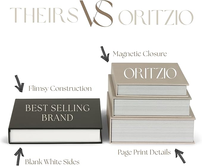 ORITZIO Red Faux Books Set of 9 - Hidden Storage Fake Books for Coffee Table Decor, Home Staging, Interior Design & Fashion Books