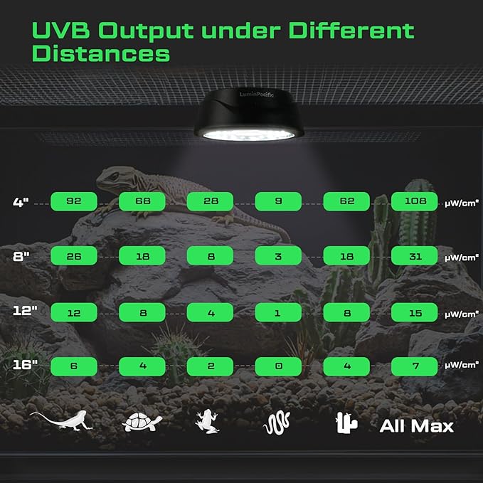 UVB Reptiles Light with Remote, UVA UVB FR Lamp for Rainforest & Desert Reptiles, Ferguson Zones 1-4, Timer Switch, 10 Dimmable, for Bearded Dragon, Turtle, Frog, Snake, Plant (2 Pack)