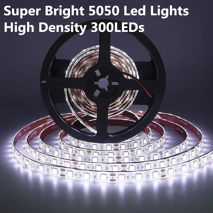 RV Awning Lights, 12V 16.4FT White Camping Awning Lights, Motorhome Travel Trailer Food Trucks Van Waterproof Canopy Led Strip Lighting, RV Exterior Underglow Light