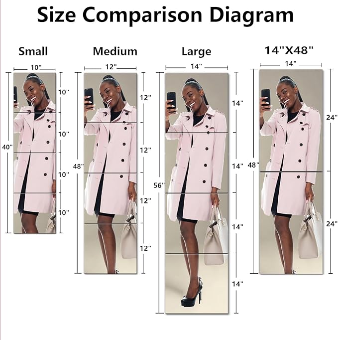 Unbreakable Door Mirror Full Length, Full Body Mirror for Kids, 4Pack 8 x8 in, Shatterproof Plexiglass Long Mirrors for Bedroom Closet, Children Plastic Mirrors Non Glass Stick on miroir