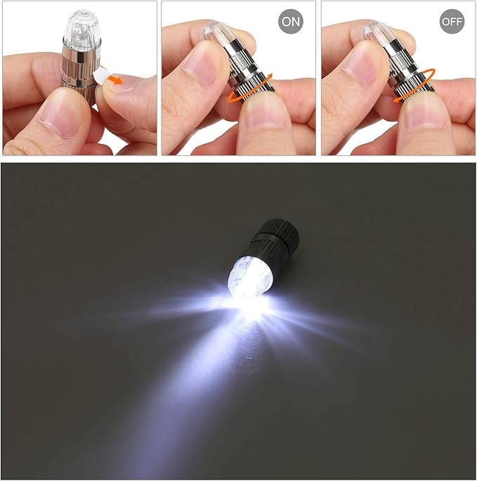 15x Battery Operated Mini LED Lights for Paper Lanterns, Balloons, Party Decoration, Non-Waterproof - White