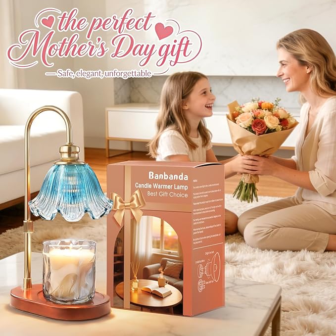 Banbanda Candle Warmer Lamp with Timer: Mothers Day Gifts,Birthday Gifts for Women, House Warming Gifts New Home Decor – Height Adjustable Candle Lamp