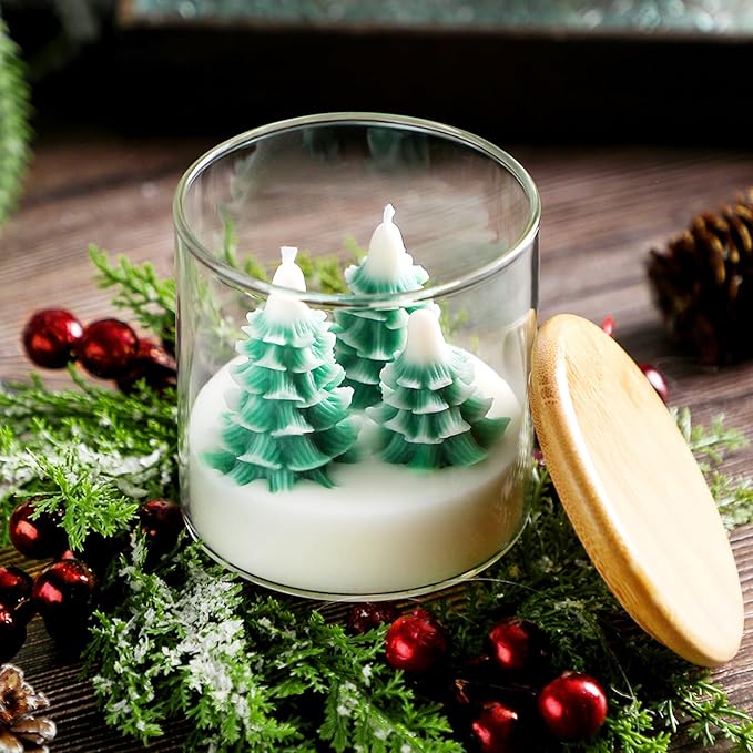 Tondiamo Christmas Candles Gift, 3.15 inch Scented Decorative Christmas Tree Votive Candles for Xmas Gifts Party Favors Wedding Baby Shower Spa Home Decoration Gifts