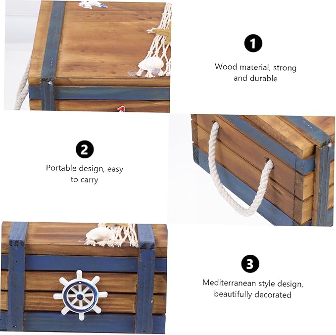 FOMIYES Mediterranean Vintage Wooden Jewelry Box Set 3pcs Makeup Storage Containers Retro Style Organizer for Home Decor and Travel