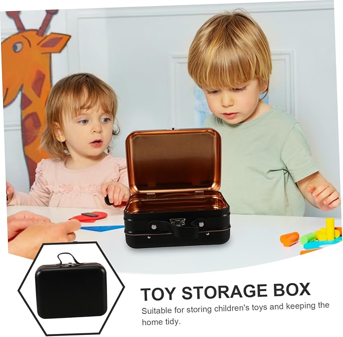 ULTECHNOVO Multipurpose Storage Bin Toy Suitcase for Boys and Girls Makeup Organizer Iron Material Mini Suitcase Box