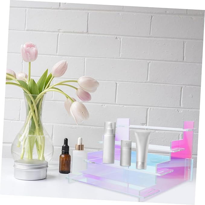 Transparent Acrylic Perfume Organizer Colorful Makeup Nail Polish Display Stand Versatile Riser for Home Decor Action Figures and Desserts