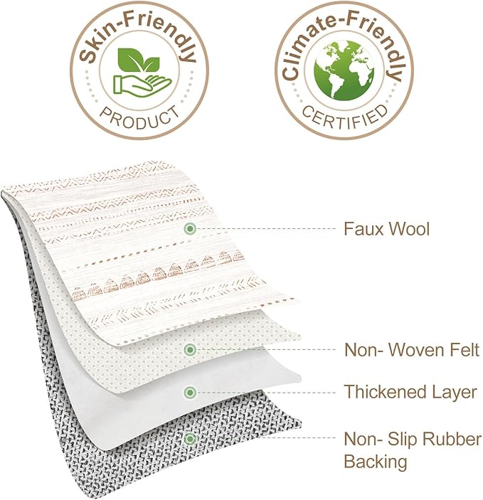 Nakagishi 8x10 Area Rugs Living Room: Thickened Washable Boho Large Neutral Soft Farmhouse Rug Stain Resistant Modern Moroccan Non-Slip Indoor Floor Carpet for Bedroom Nursery Kids Playroom Office