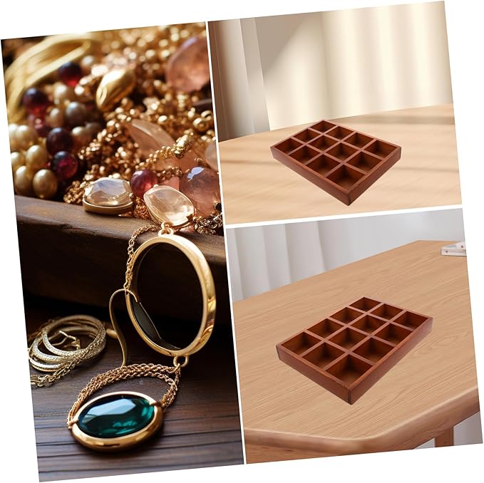 Wooden Jewelry Storage Box Compartments Vintage Trinket Organizer Desktop Makeup Organizer Retro Treasure Box