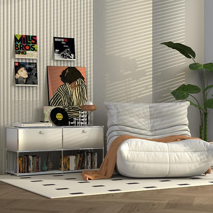 ILYXY Acrylic Vinyl Record Holder Wall Mount – 8 Pack 12-Inch Floating Vinyl Shelves, White Record Display Frames for LP Albums & Wall Decor