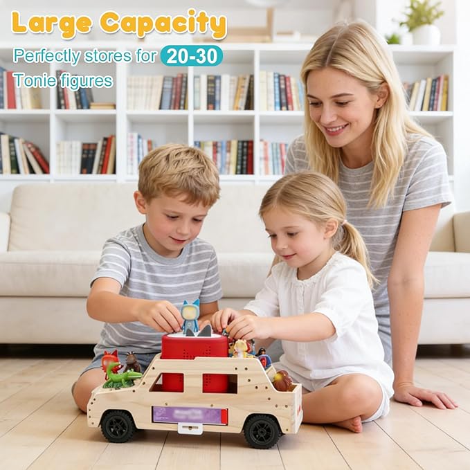 for Toniebox 1/2 Car Shelf Storage, Car Shelf Organizer for Tonies Figures Characters, Holder Tonieplay Game Controller Accessories, Display Collection 20~30 Characters