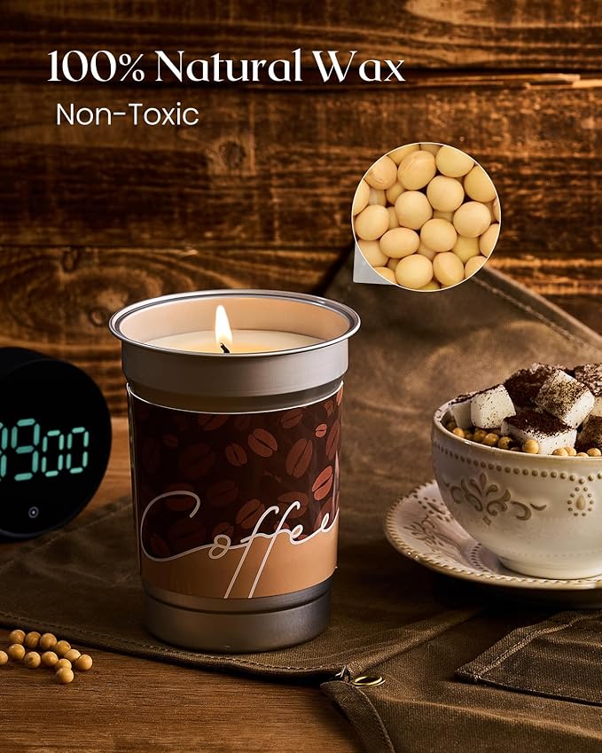 M&SENSE Espresso Candles Black Coffee Scented, 16.2oz Plant-Based Soy Wax 100 Hours Non Toxic Clean Burn, Stress Relief Aromatherapy Gifts for Coffee Lovers, Cozy Winter Holiday Home Decor