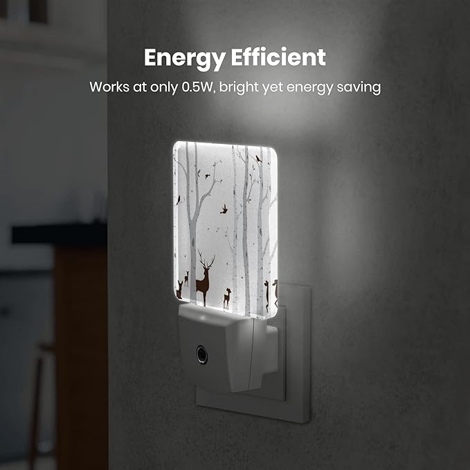 Night Light Plug-in Dusk to Dawn Smart Sensor White Led Nightlight for Bedroom Bathroom Kitchen Hallway Stairs Energy Efficient Decor Desk Lamp