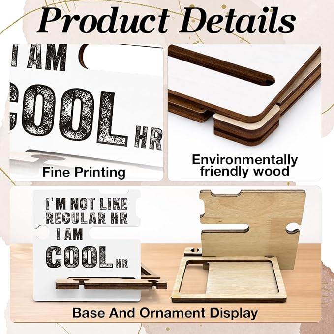 Funny Office Gifts for HR - Multi-functional Desk Organizer - Humorous Office Quote Wooden Sign for Office Desk Shelf Decor