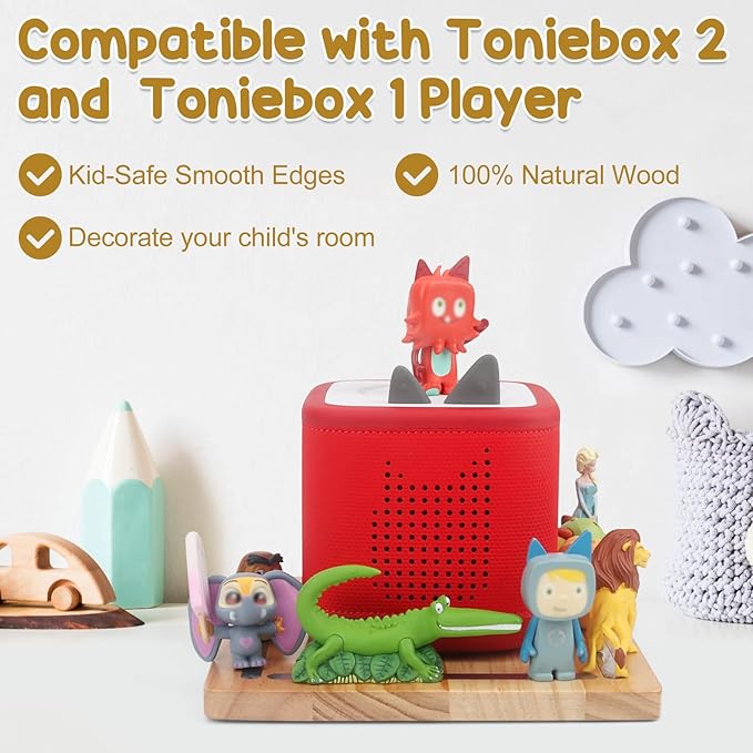 Taladad for Tonie Shelf, Tonies Storage for Toniebox 2/ Toniebox 1 Tonie Figures Creative Tonies Magnetic Shelf for,Tonie Box Player 10-30 Characters (Nature)