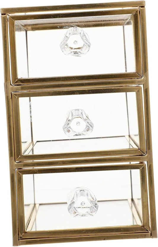 Holibanna Earring Holder Drawer Storage Box Makeup Case Organizer Cosmetics Storage Space-saving Desktop Holder