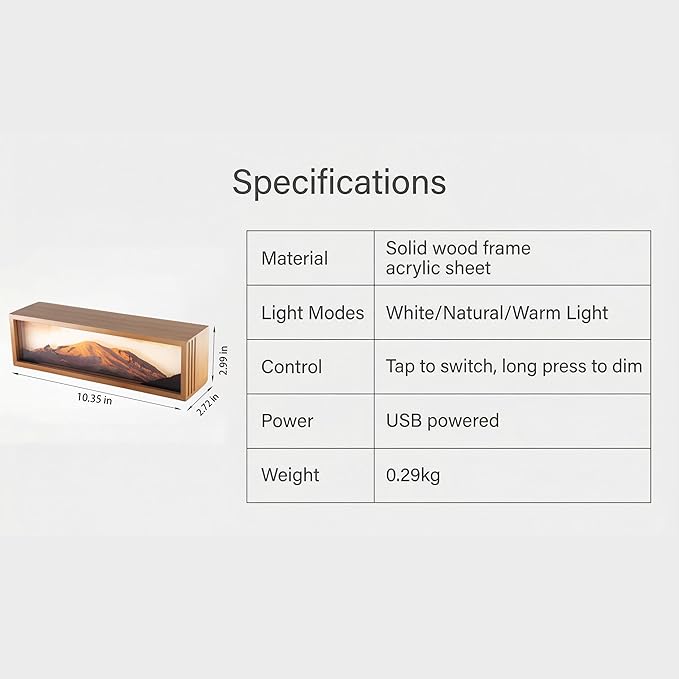 Mount Rainie Led Light Box 3 Layers of Acrylic Light Box - Handmade Table Lamp for Room Decor - National Park Travel Signs Travel Gift